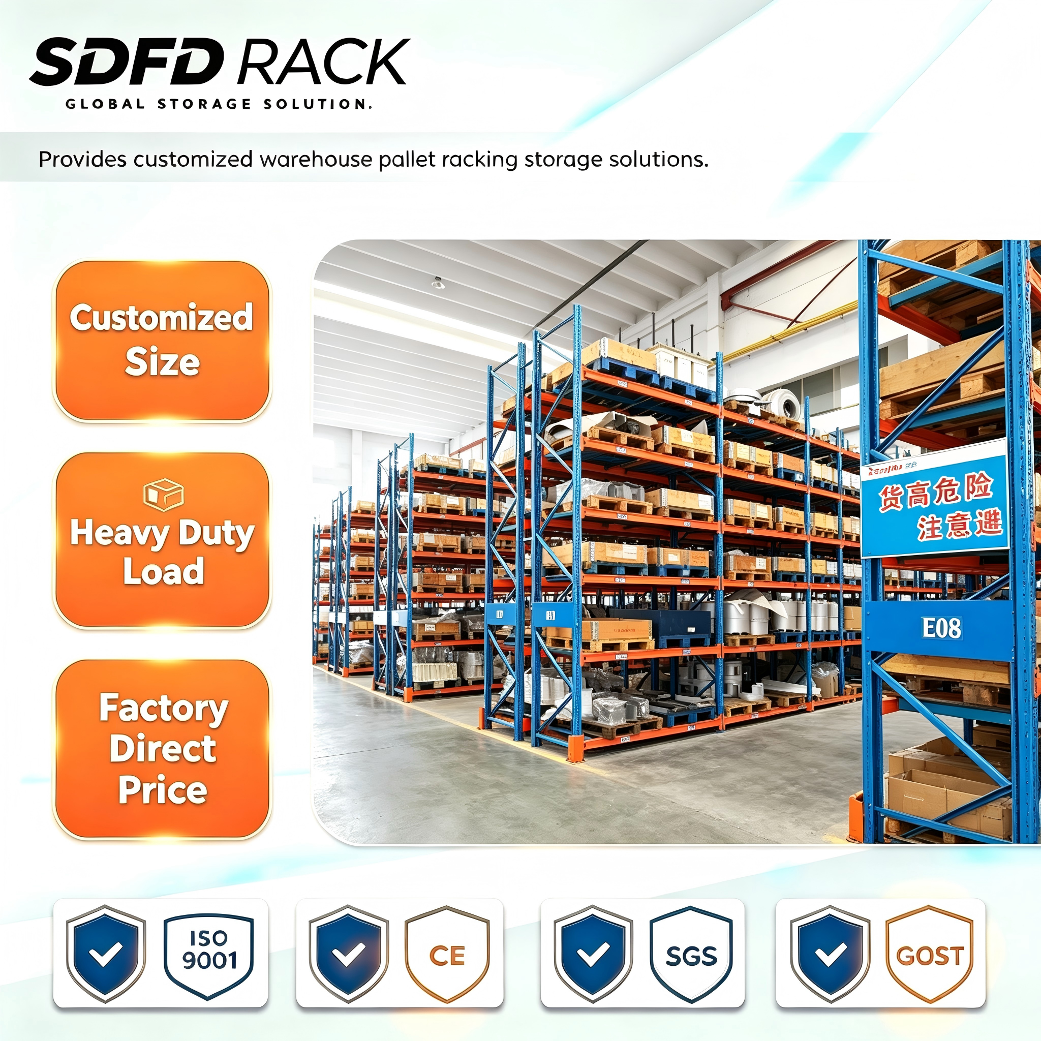 Warehouse Pallet Storage Racking Pallet Racking Solutions for Freezer Storage Pallet Racks in Cold Storage