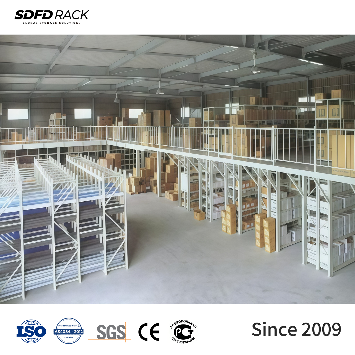 Industrial Mezzanine Racking System Lit Mezzanine Double Industrial Platforms for Warehouse Storage