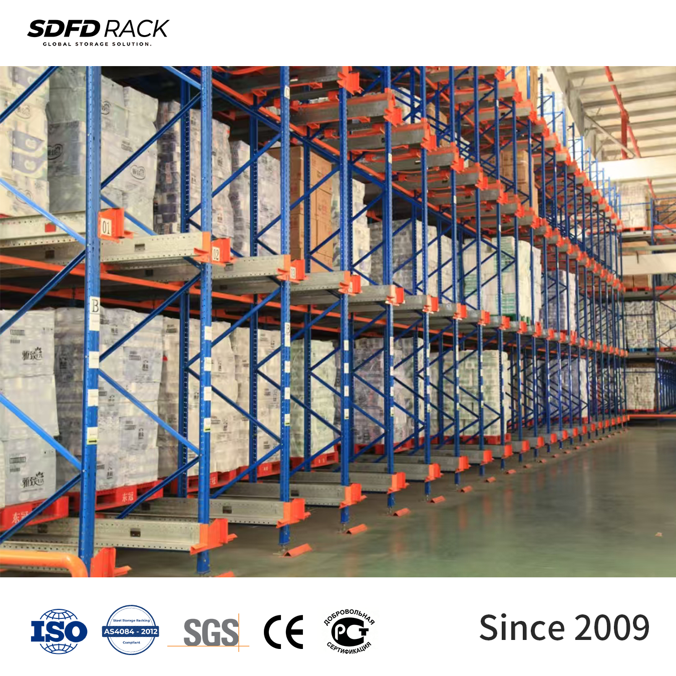 Multi-Level Customized Heavy Duty Steel Radio Shuttle Pallet Racking for High Density Industrial Warehouse Storage