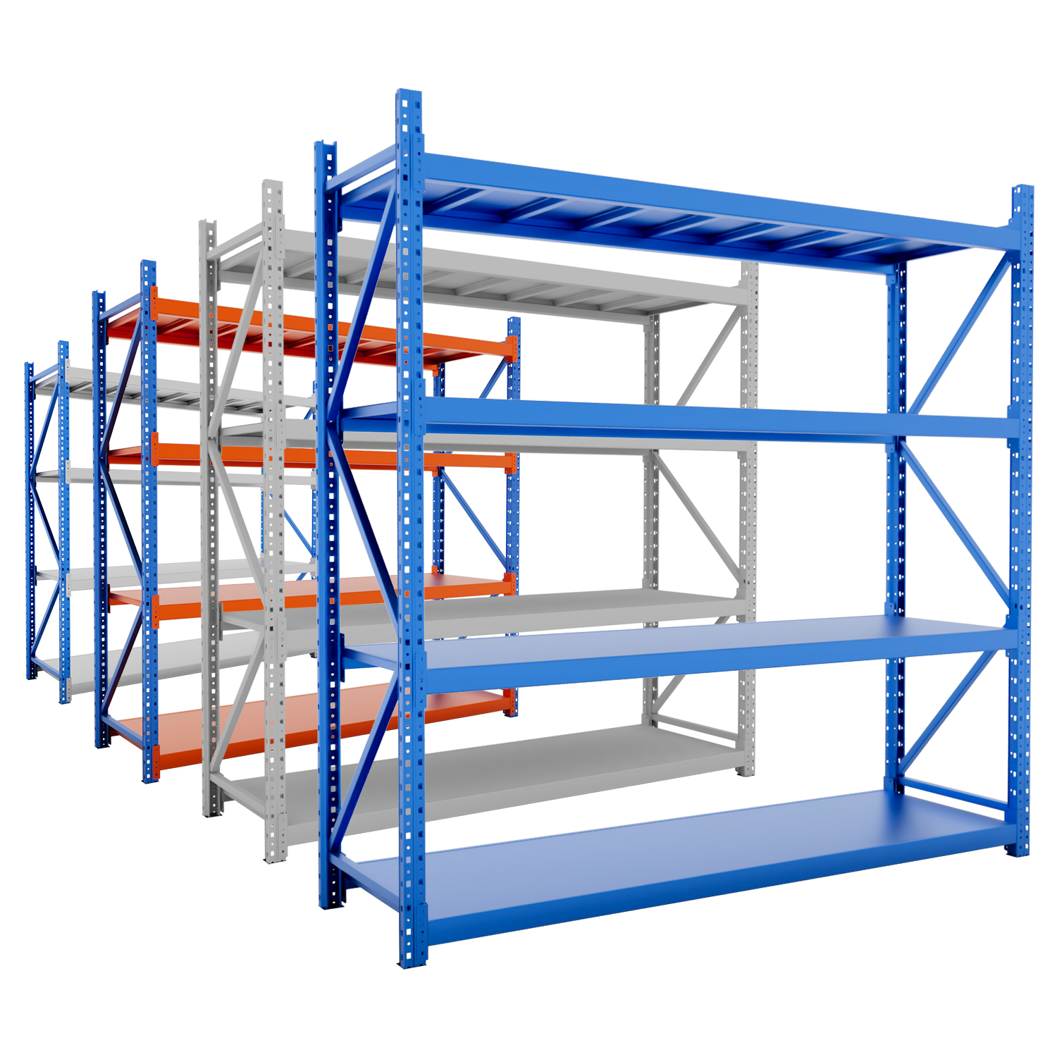 Factory Direct Medium Duty 4-Layer Shelving System Customized Steel Adjustable Longspan Heavy Duty Racks for Warehouse Storage
