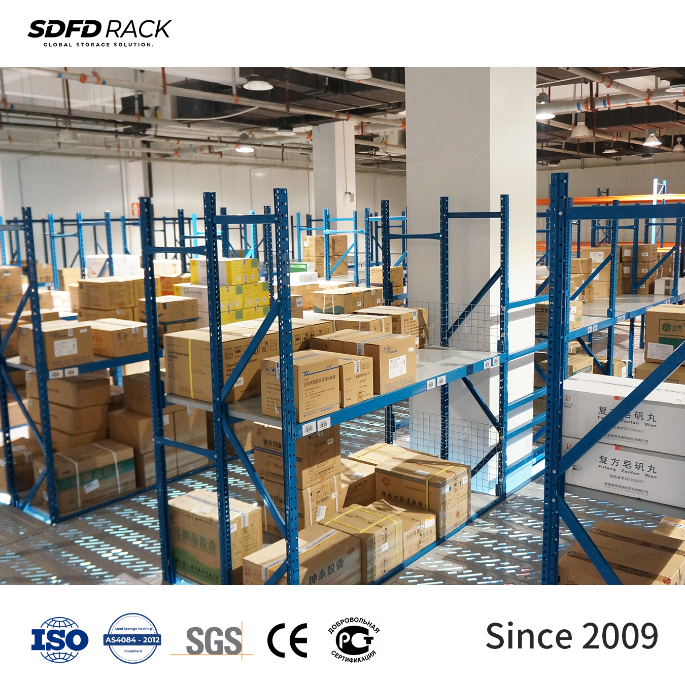 Free-Standing Mezzanine Racks Steel Adjustable 2-Tier Warehouse Manufacturing Plant Storage Racking System