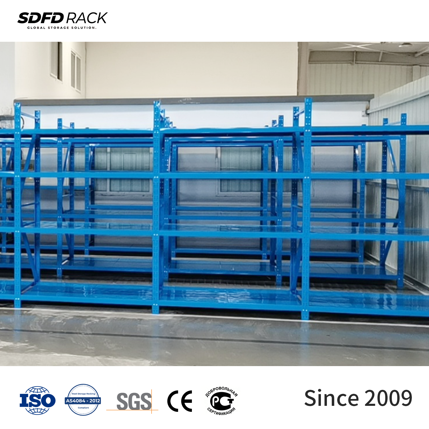 Customized Durable Steel Medium Duty Shelves for Industrial Warehouse Medium Duty Racks and Efficient Storage