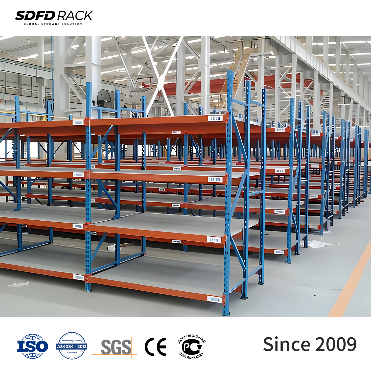 High Utilization Durable Adjustable 5 Layer Medium Duty ODM Industrial Warehouse Hole Storage Steel Shelving American