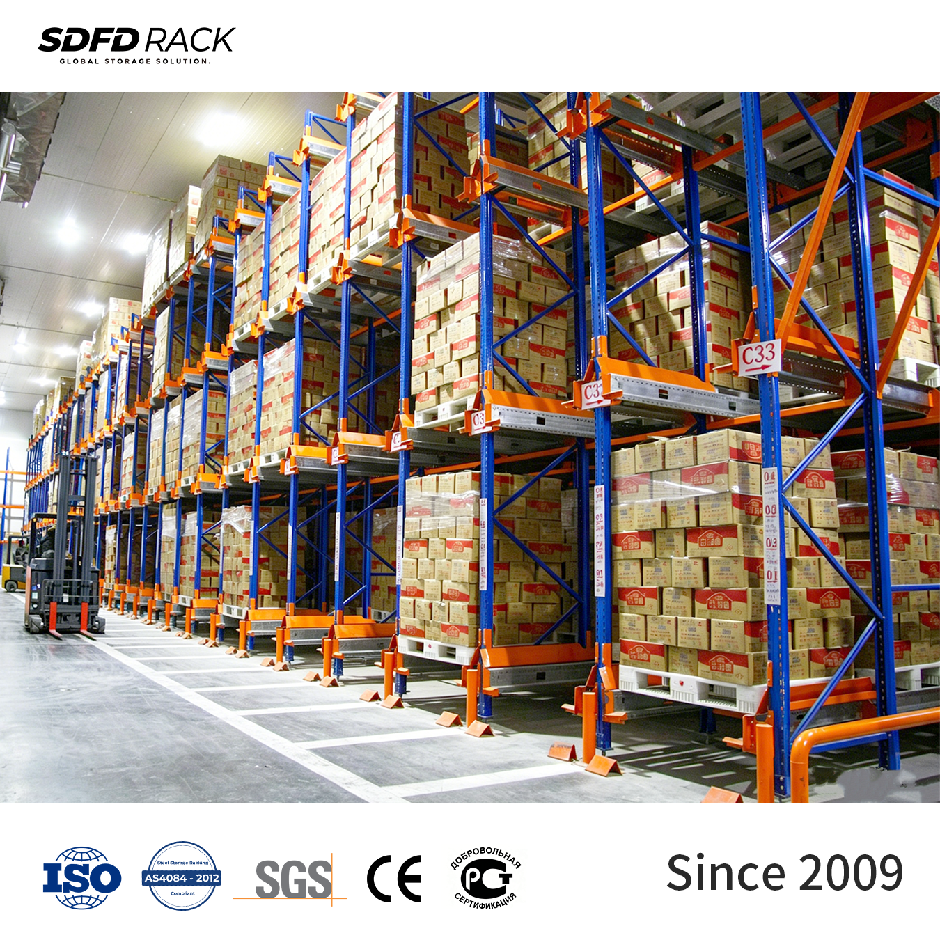 SDFD Shelves Cold Storage Shuttle Rack ASRS Radio Pallet Racking System 4-Way Steel Corrosion Protection Customizable Layers