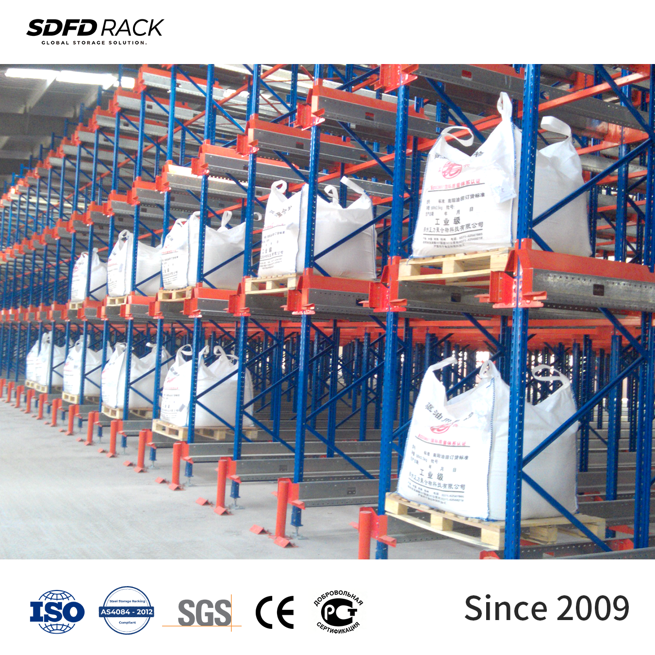 SDFDRACK Intelligent Two-Way Shuttle Racking CE Certified High-Density Storage Rack System for Logistics Cargo Management