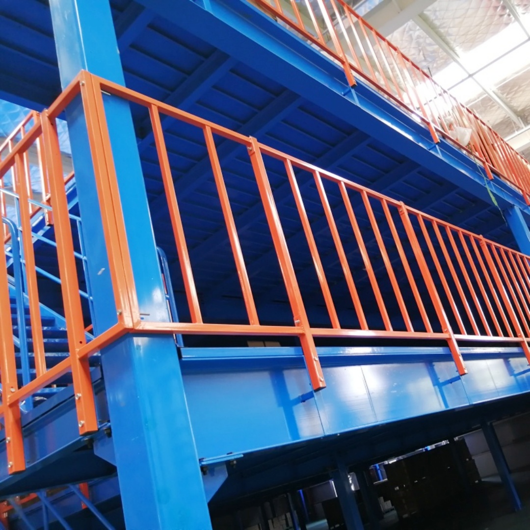 OEM High Capacity Heavy Duty Custom Multi-Tier Q235B Steel Mezzanine Floor Racking System Solid Steel Plate Flooring Powder