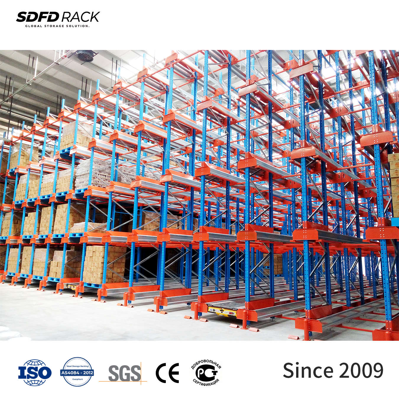 SDFD Rack CE Certified Automatic Warehouse Storage Racks Shelves Radio Shuttle Racking System Two Way Pallet Radio Shuttle Rack