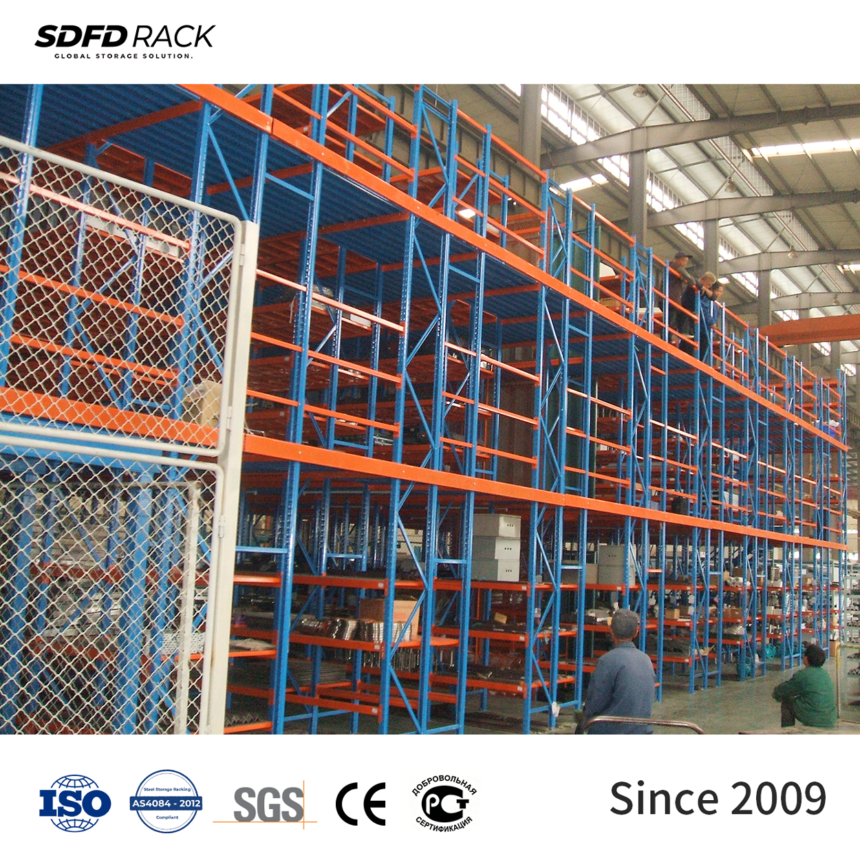 Free-Standing Mezzanine Racks Steel Adjustable 2-Tier Warehouse Manufacturing Plant Storage Racking System