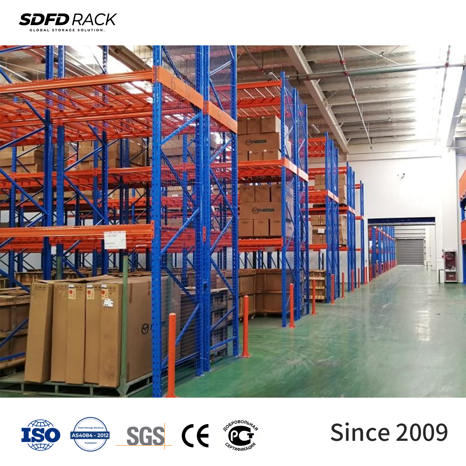 Custom Teardrop Hole Racks High Loading Steel Heavy Duty Warehouse Selective Pallet Racking with Galvanized Wire Mesh Decking
