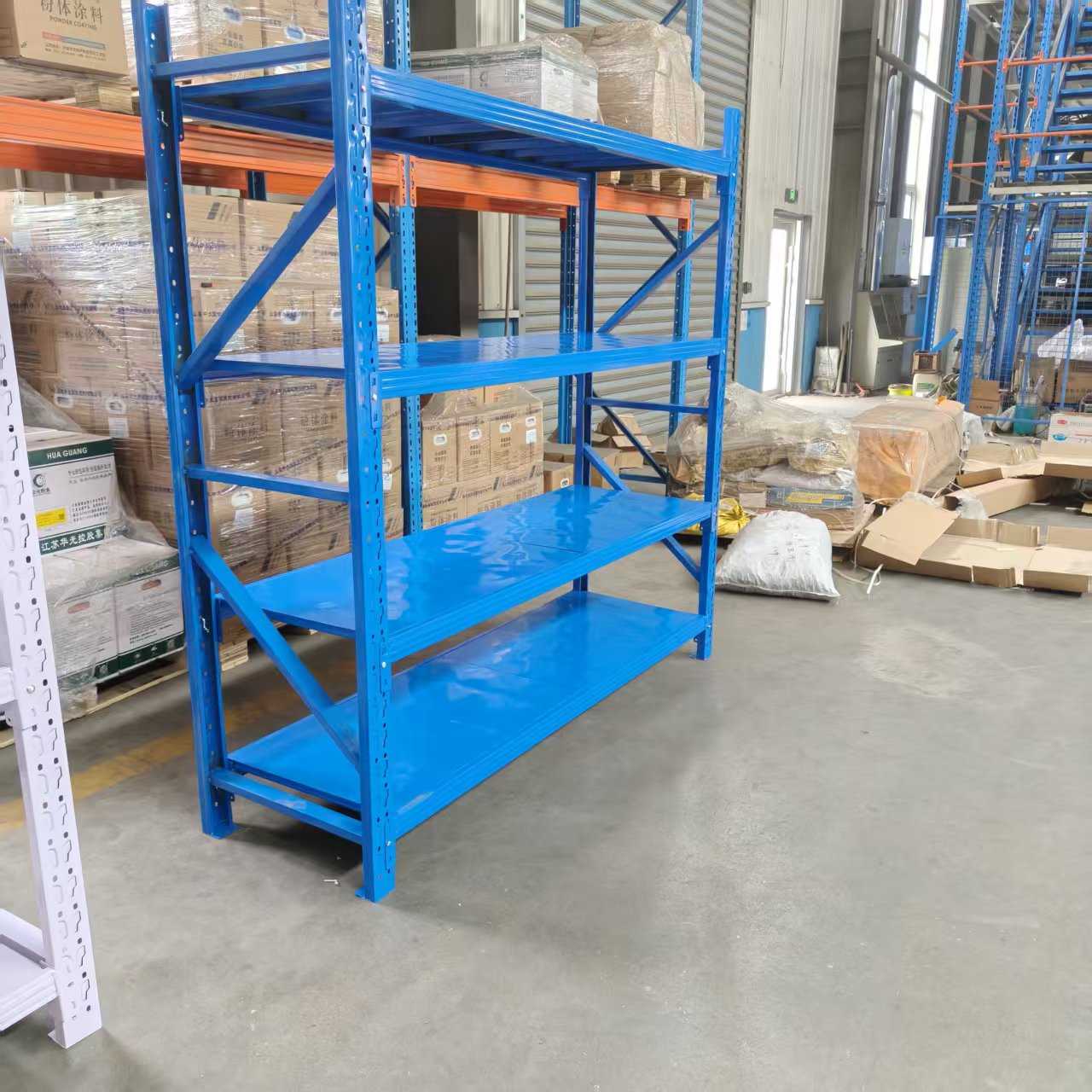 Durable Medium Duty Multi-Level Steel Adjustable Storage Racks Easy Assembly Industrial Warehouse E-commerce Shelving
