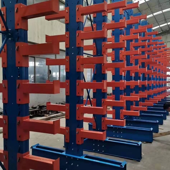 Multi Layer Industrial Cantilever Storage Rack Heavy Gauge Steel for Building Material Warehouse