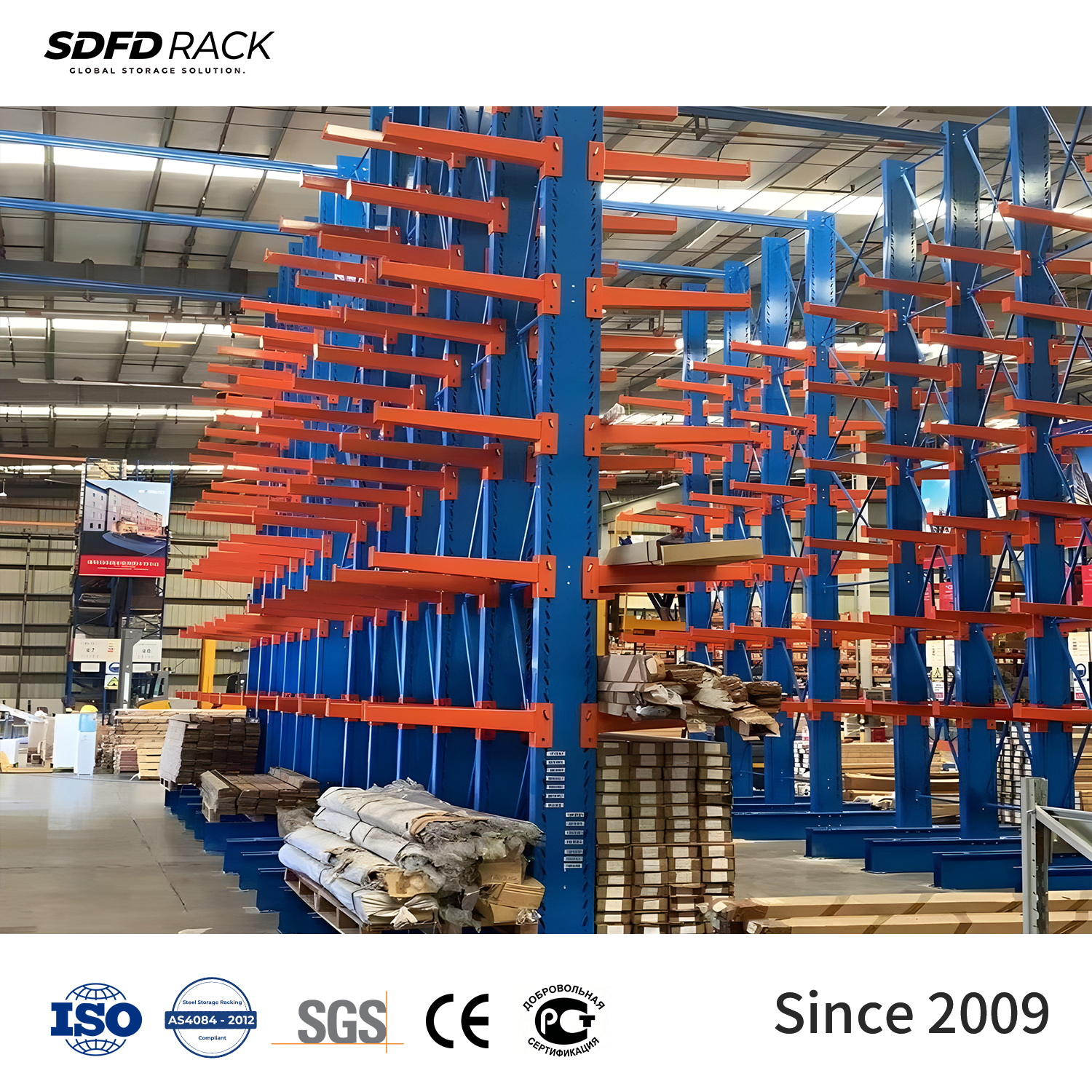 Adjustable Heavy Duty Durable Cantilever Racking System Space-saving Cantilever Rack for Warehouse Storage
