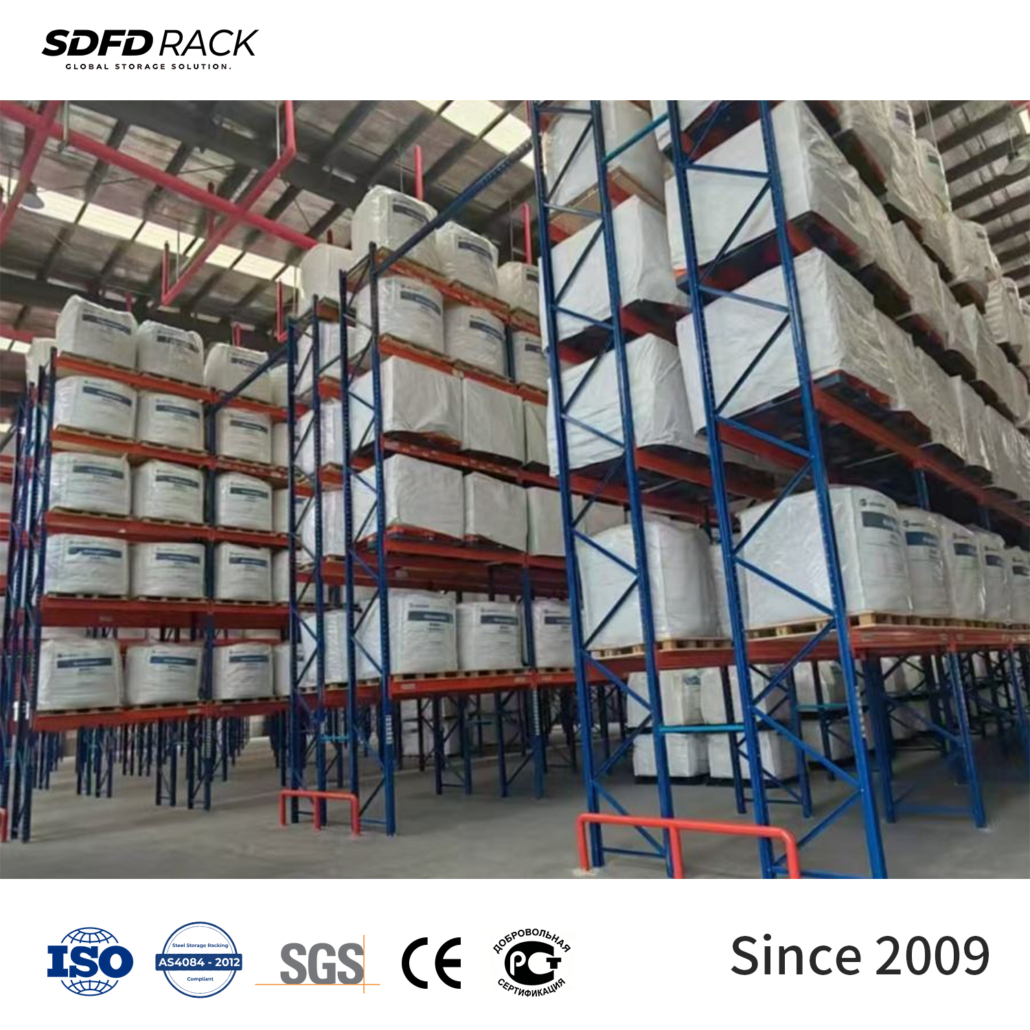Competitive Price Warehouse Storage Rack Adjustable Customized 5 Level Heavy Duty Industrial Pallet Racking with Steel Shelves