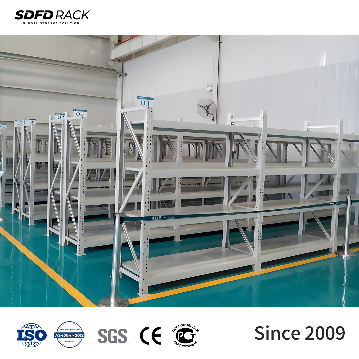 High Utilization Durable Adjustable 5 Layer Medium Duty ODM Industrial Warehouse Hole Storage Steel Shelving American