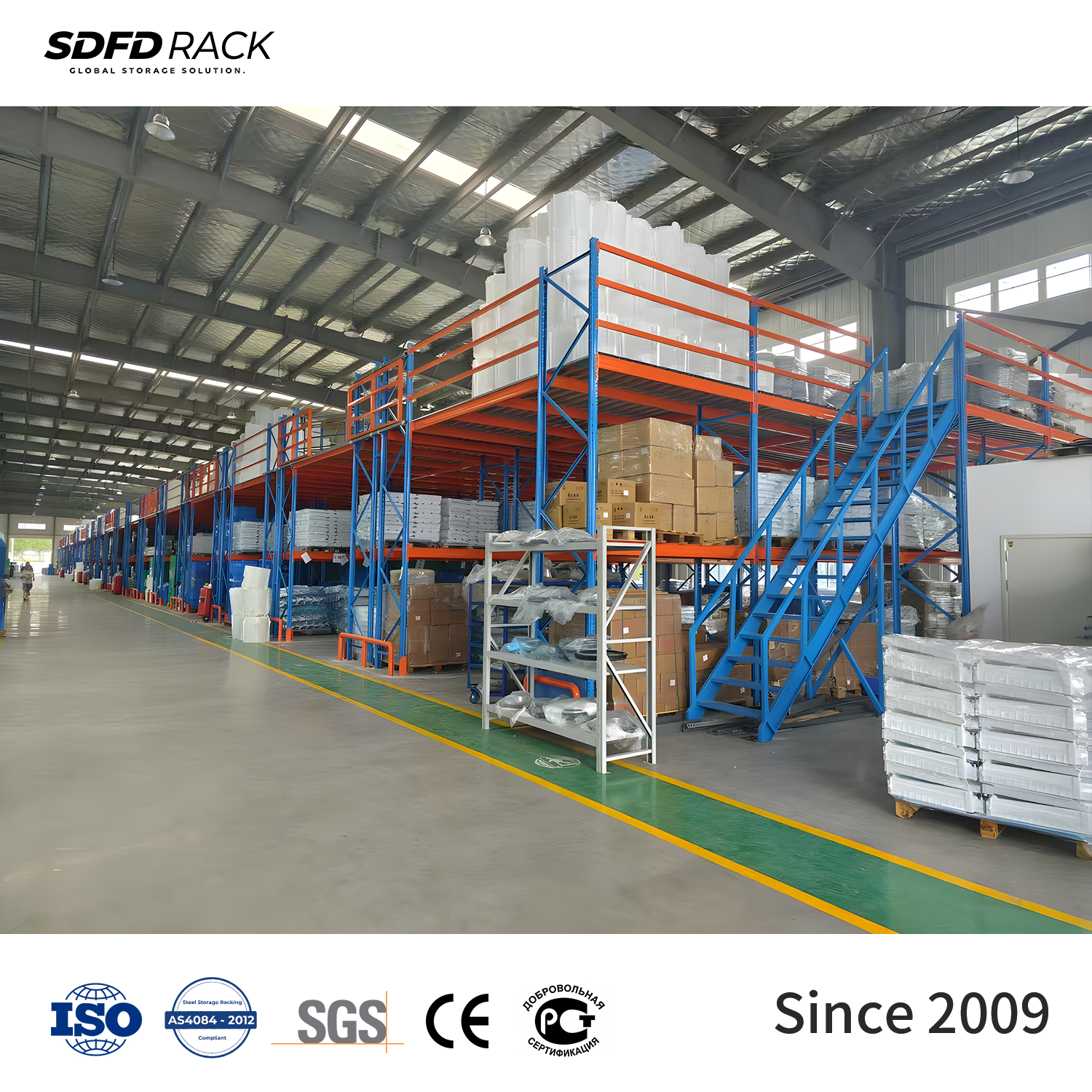 SDFD High Warehouse Mezzanine Floor With Stairway