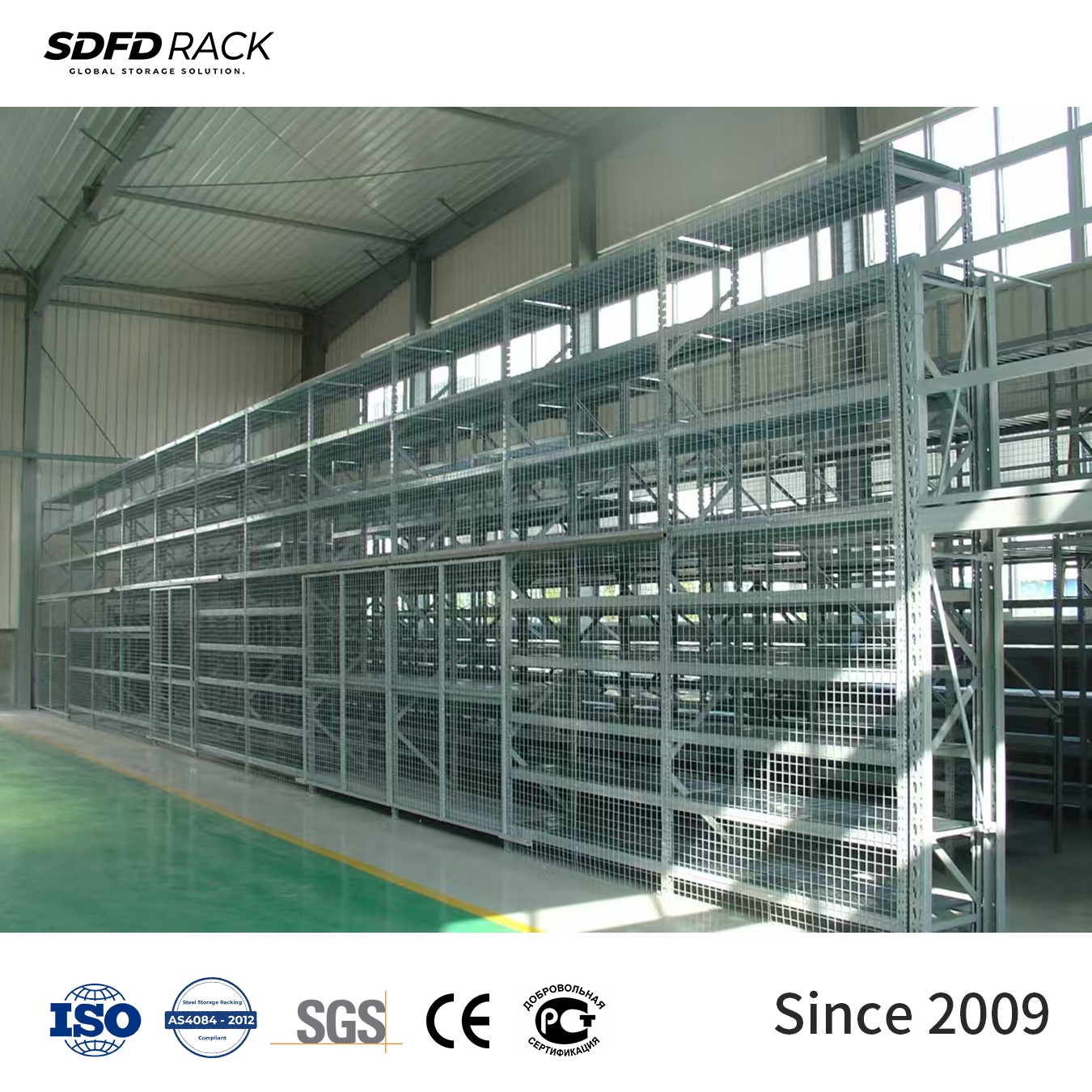 Industrial Mezzanine Racks Powder Coated Steel Adjustable 2-Tier Warehouse Logistics Storage Platform Racking