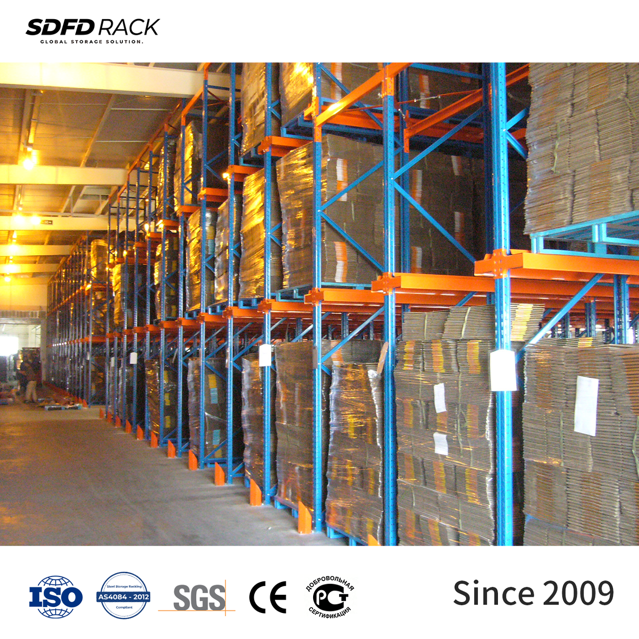 Metal Steel Multi Layer Drive in Pallet Rack System Heavy Duty Pallet Racking for Food Beverage Industry Warehouse Goods Storage