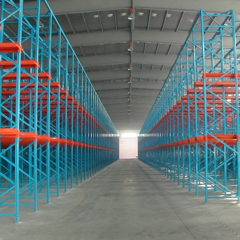 Logistics-Focused Drive in Rack Heavy-Duty Storage for Shipping Hubs Maximizing Palletized Cargo Storage Density