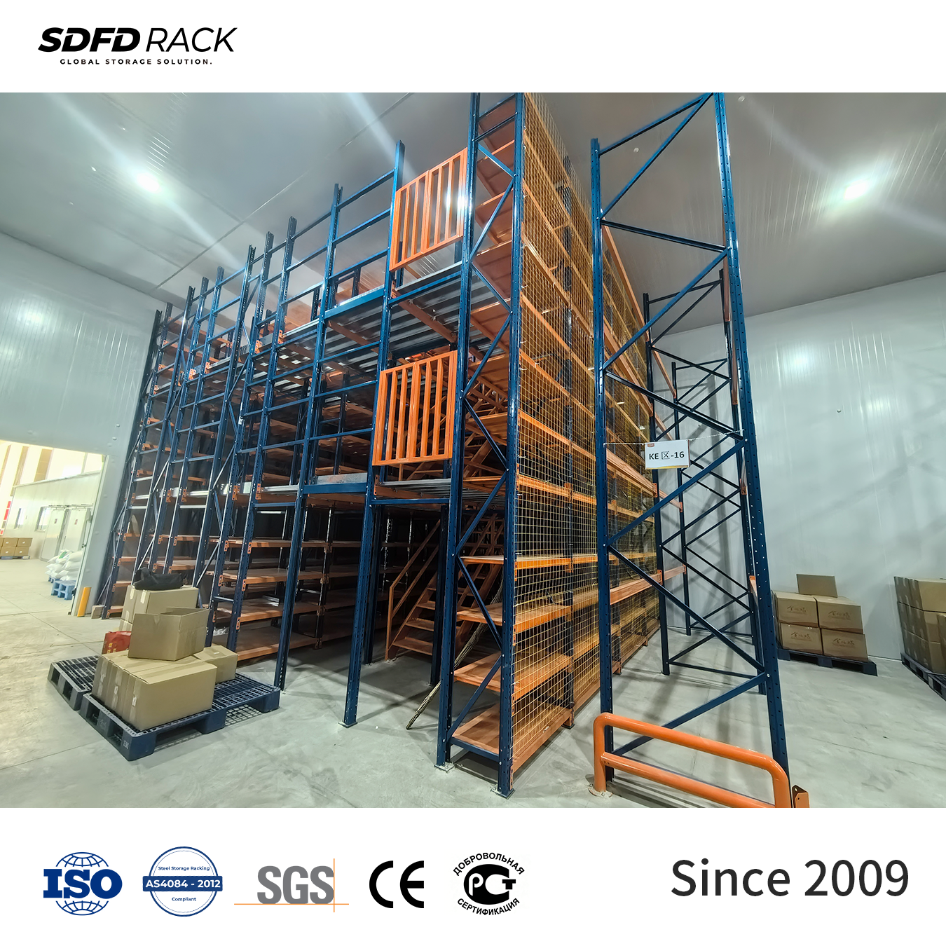 Mezzanine Floor Storage Racks Steel Customized Industrial Warehouse E-commerce Logistics Racking System