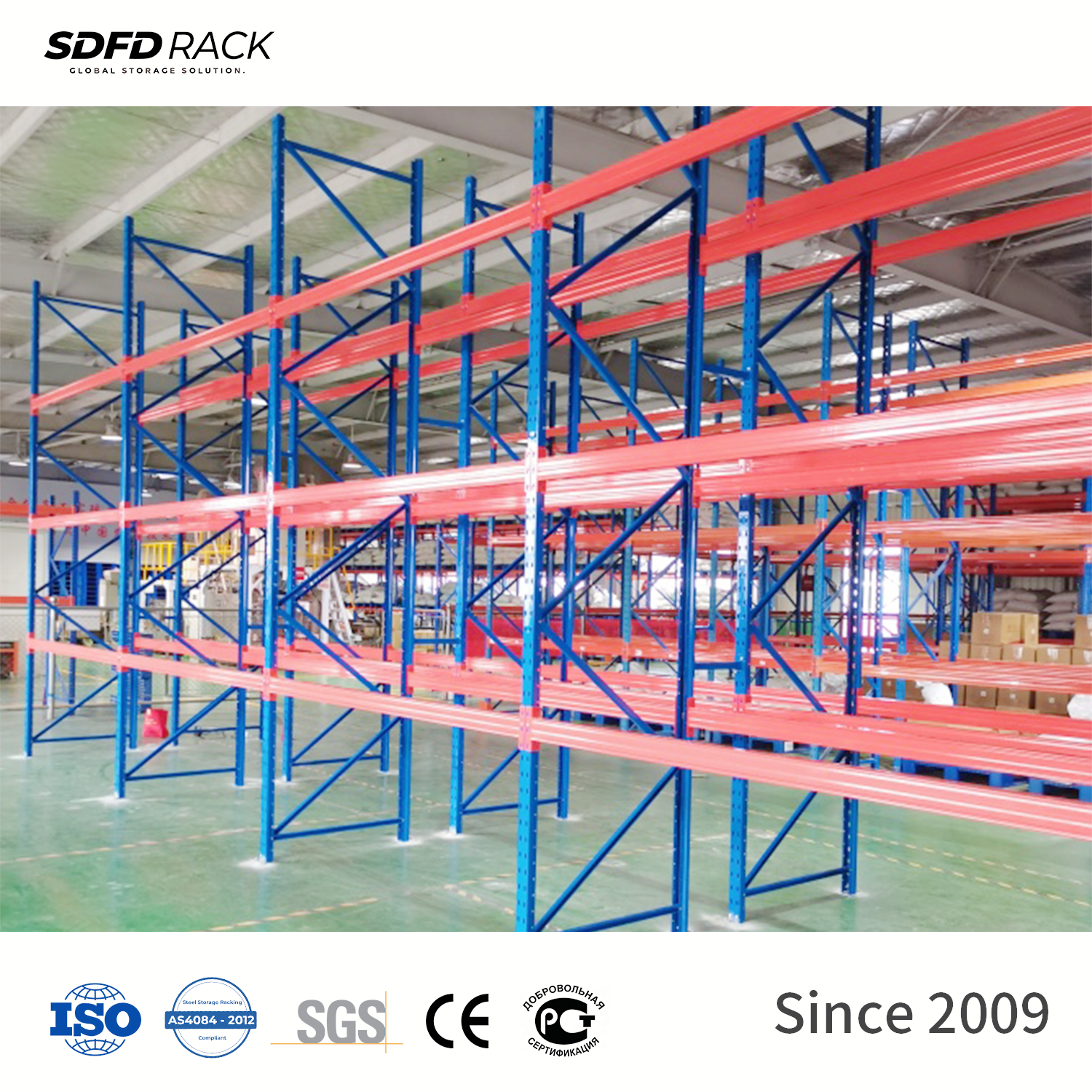 High Density Durable Warehouse Heavy Duty Selective Pallet Racking System Multi-Layer Adjustable Powder Coated Steel Pallet Rack