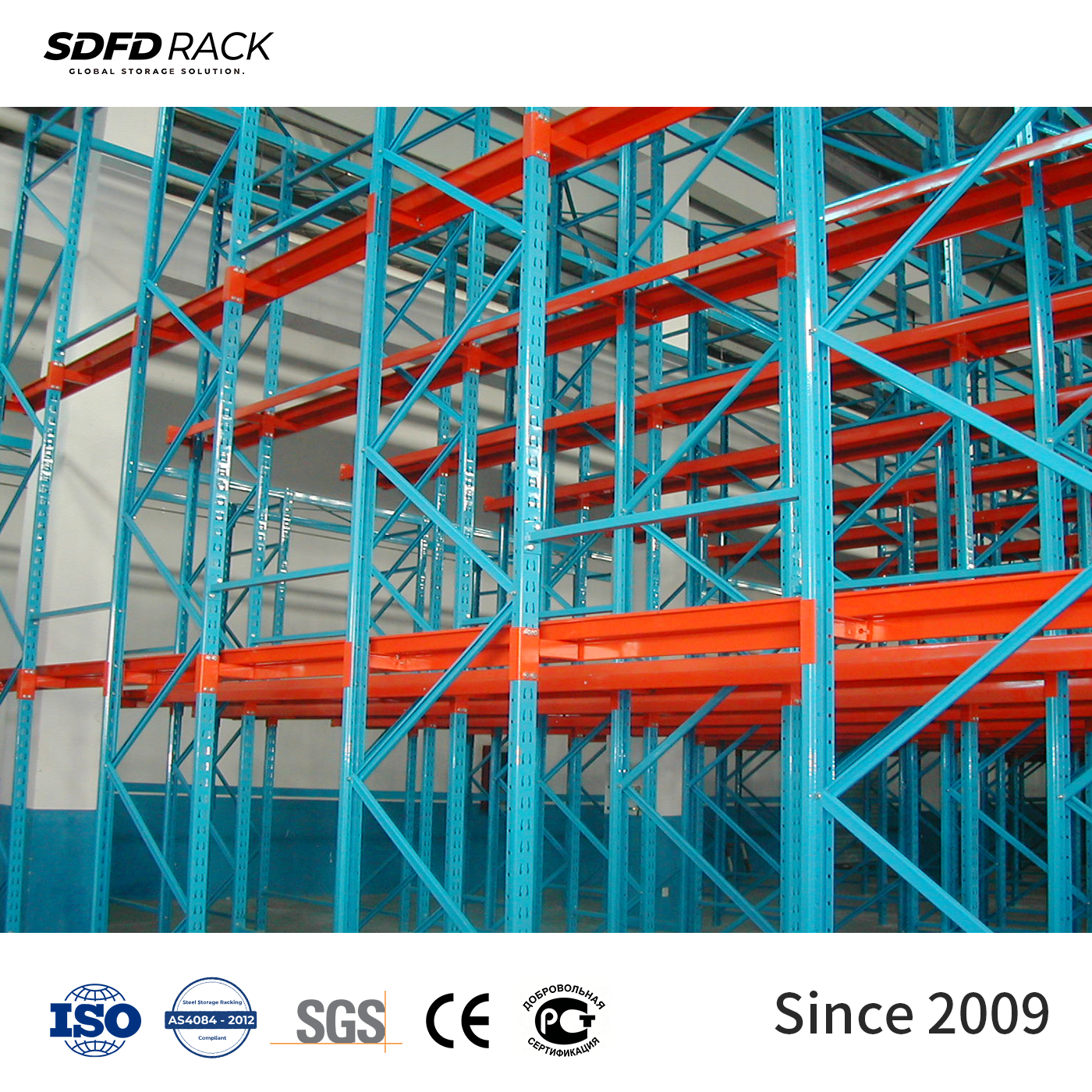 Bestselling Selective Customized Adjustable Heavy Duty Durable Drive-In Pallet Rack Steel Powder Coated CE Certified Storage