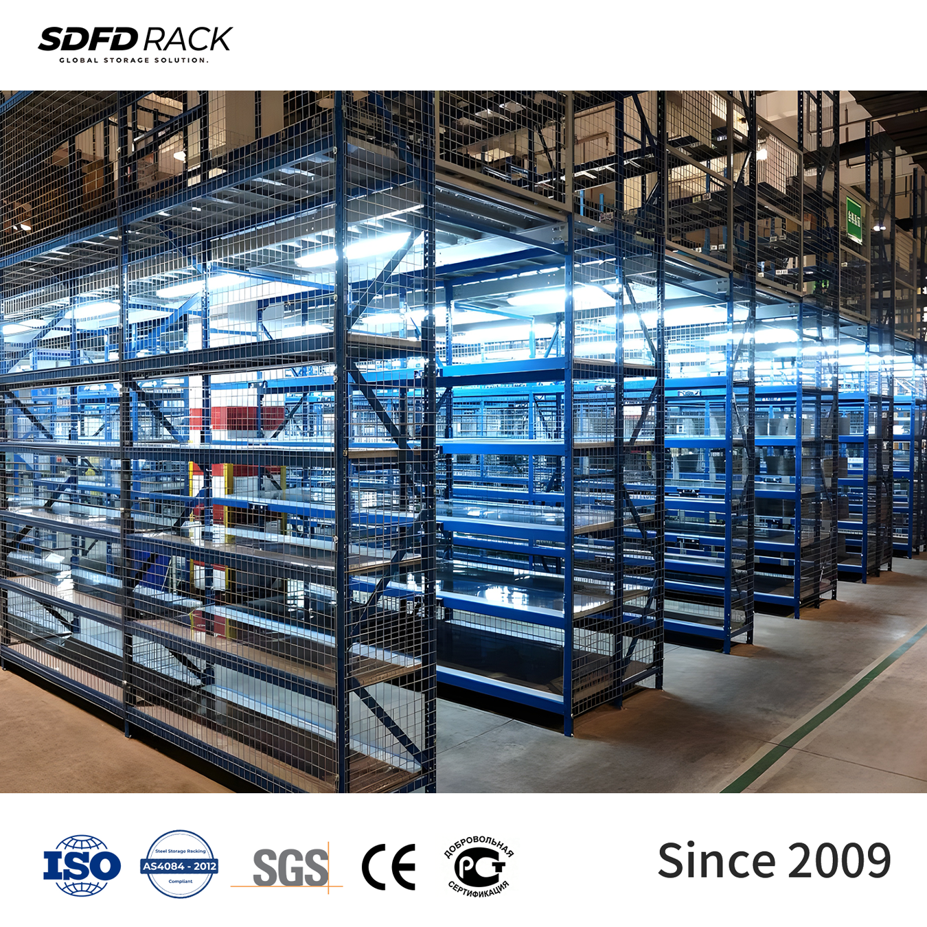 Mezzanine Floor Racking System for Warehouse Storage Heavy Duty Steel Structure Platform High Quality Customizable Multi-layer