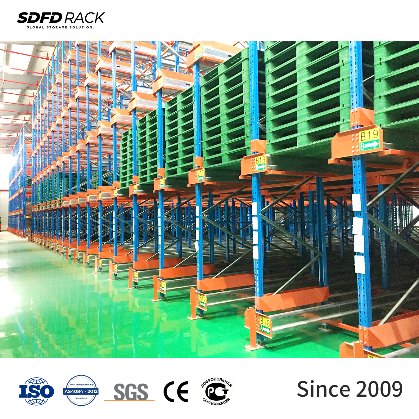 Customized High Density Storage LIFO Pallet Shuttle Racking Galvanized Warehouse Racks Series Pallet Radio- Shuttle Rack System