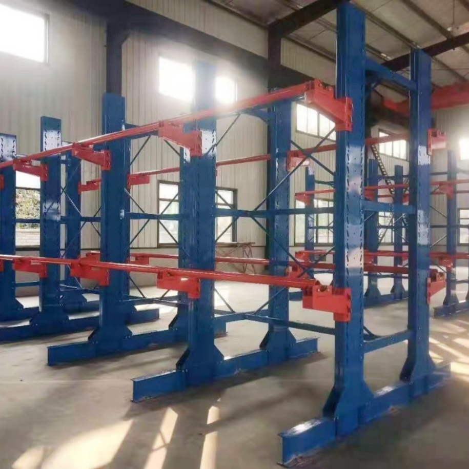 Cantilever Multi-Level Adjustable Arm Heavy Duty Cold Rolled Steel Rack Customizable Length Double-Sided Layout Epoxy Powder