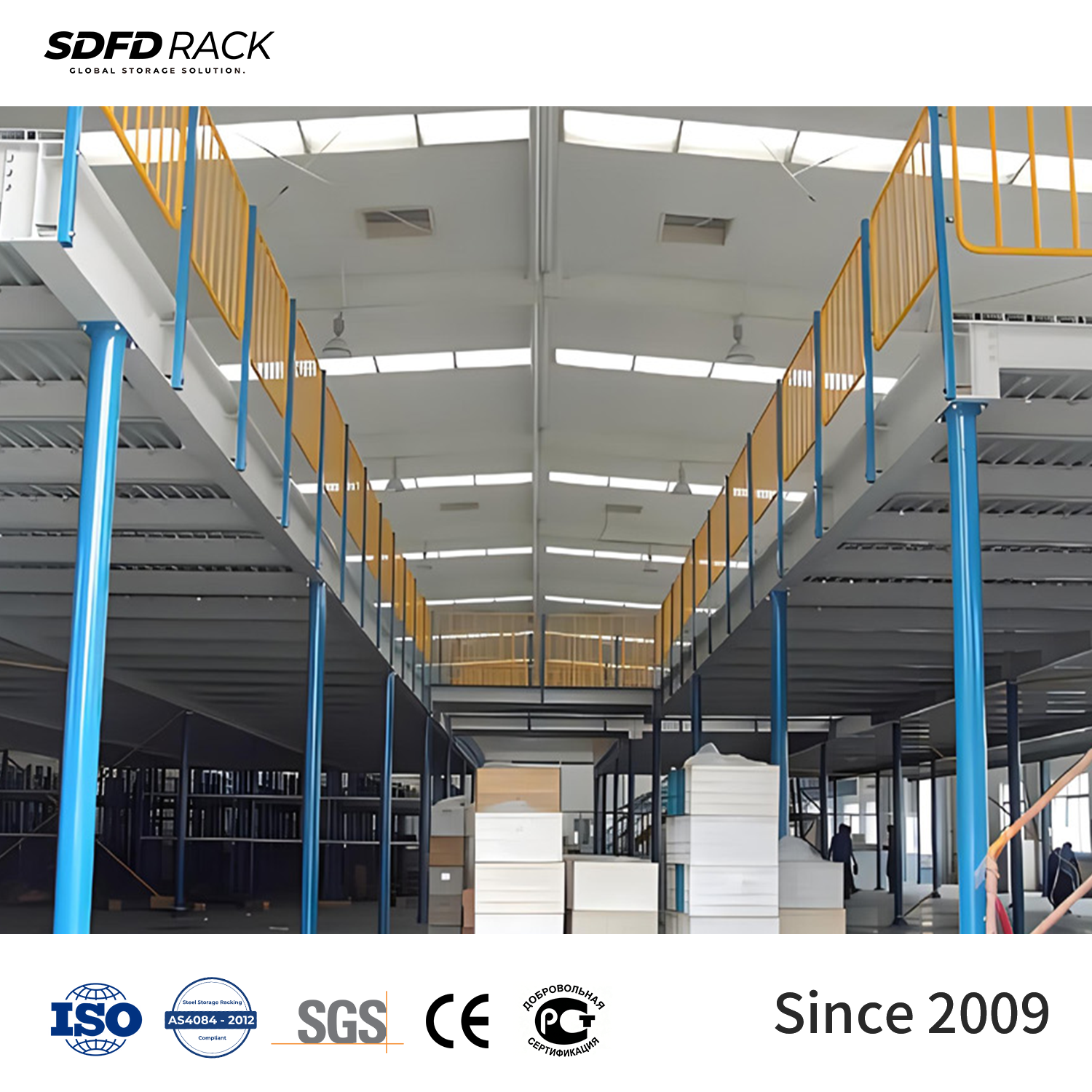 Industrial Platforms Office Lit Mezzanine Double Mezzanine Factory Warehouse Office Mezzanine Floor Rack for Warehouse Storage