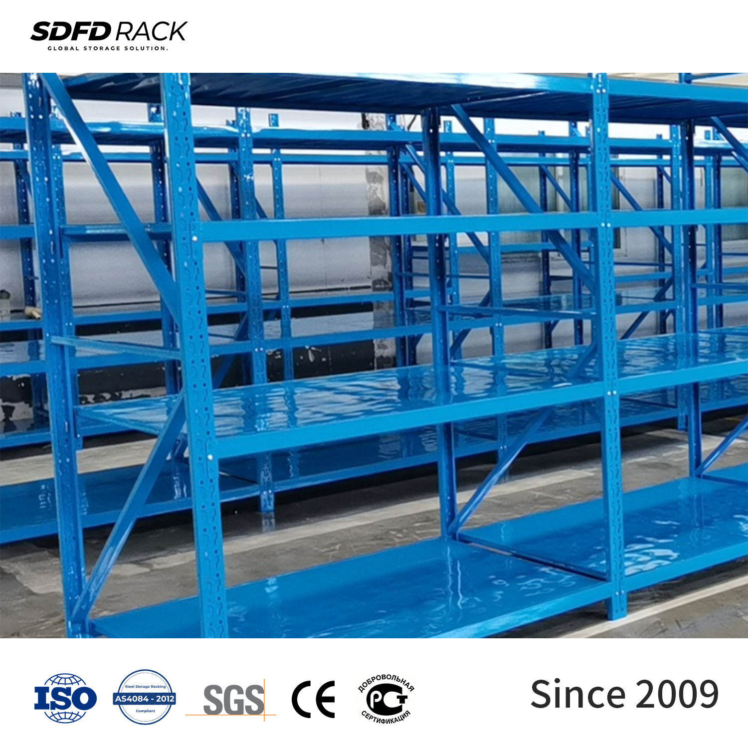 Customized Durable Steel Medium Duty Shelves for Industrial Warehouse Medium Duty Racks and Efficient Storage