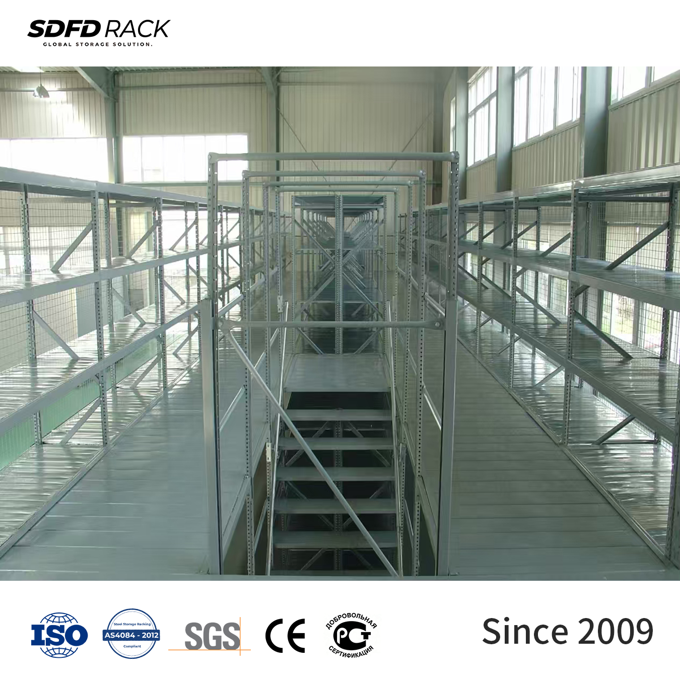 Adjustable Mezzanine Racking Steel Heavy Duty 2-Tier Warehouse Retail Manufacturing Storage Platform Racks