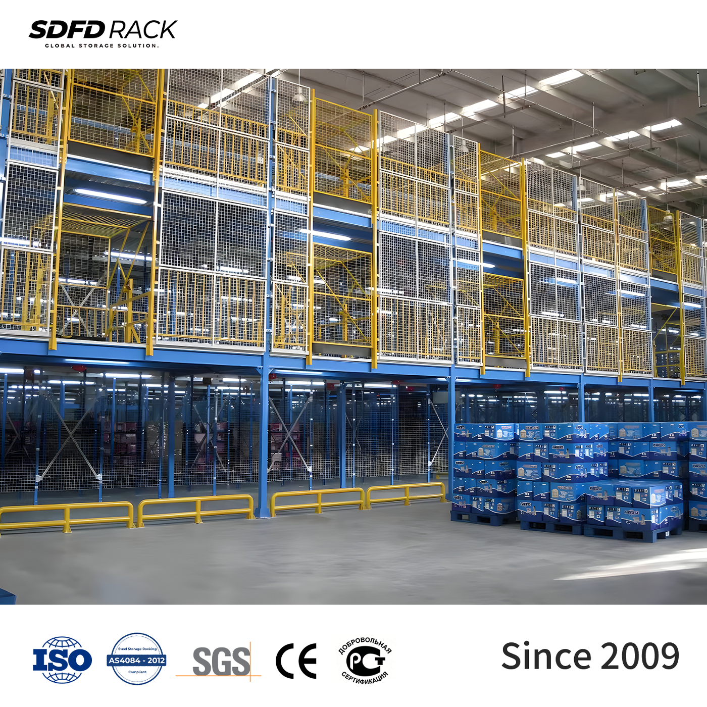 Industrial Platforms Office Lit Mezzanine Double Mezzanine Factory Warehouse Mezzanine Floors Rack for Warehouse Storage