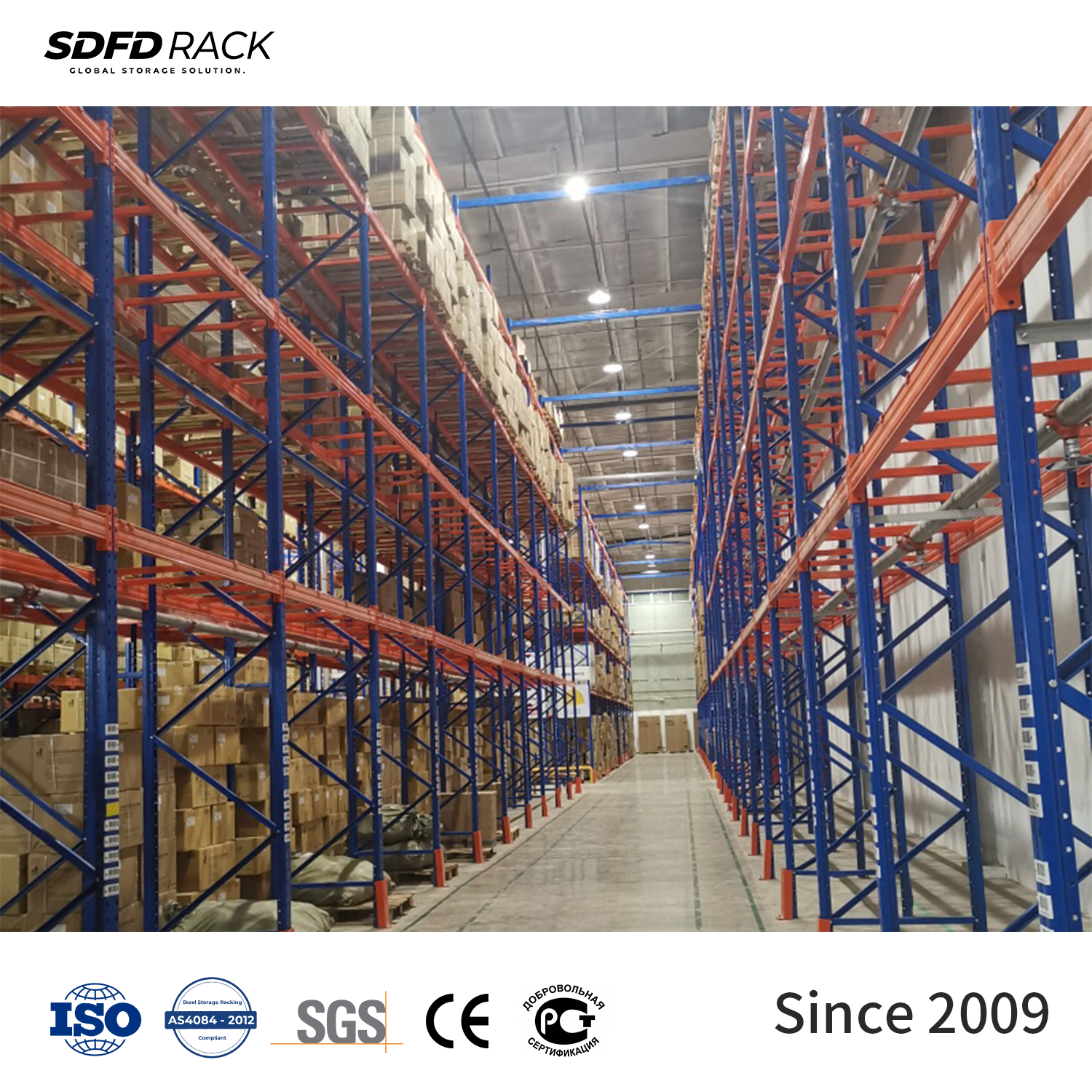 US Style Selective Steel Teardrop Pallet Rack 5-Layer High Load Capacity for Distribution Center Inventory Management