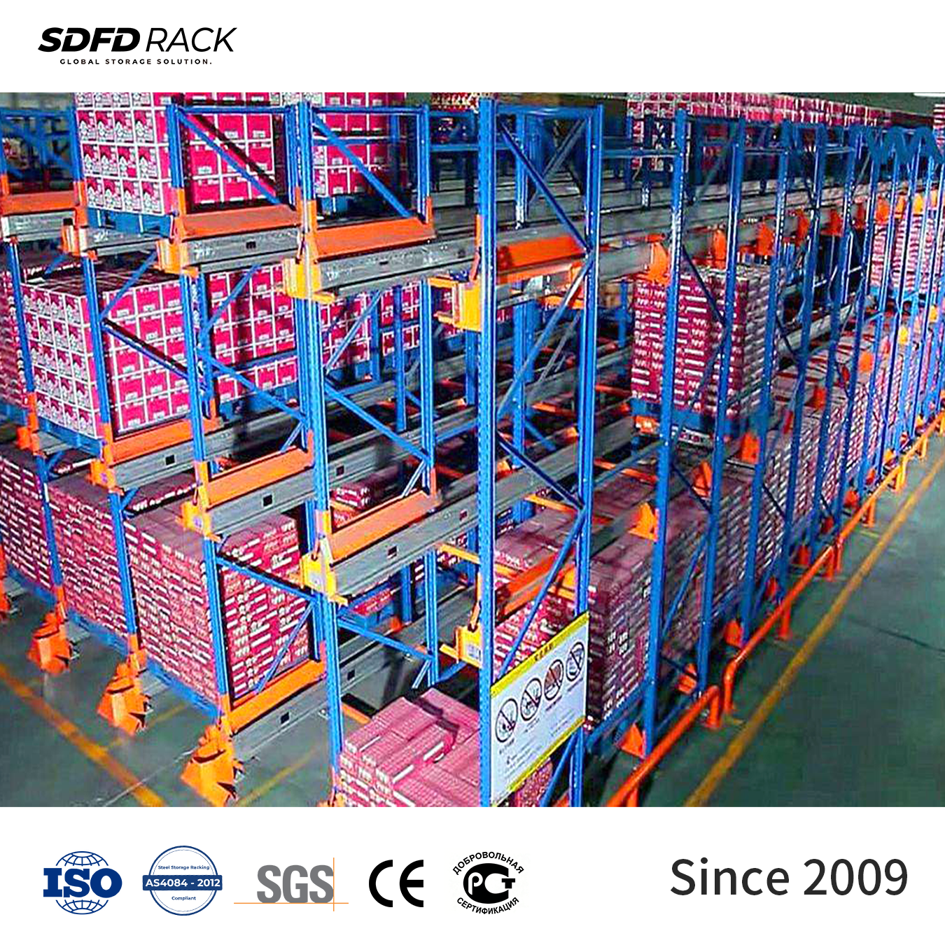 SDFD Rack CE Certified Automatic Warehouse Storage Racks Shelves Radio Shuttle Racking System Four Way Pallet Radio Shuttle Rack