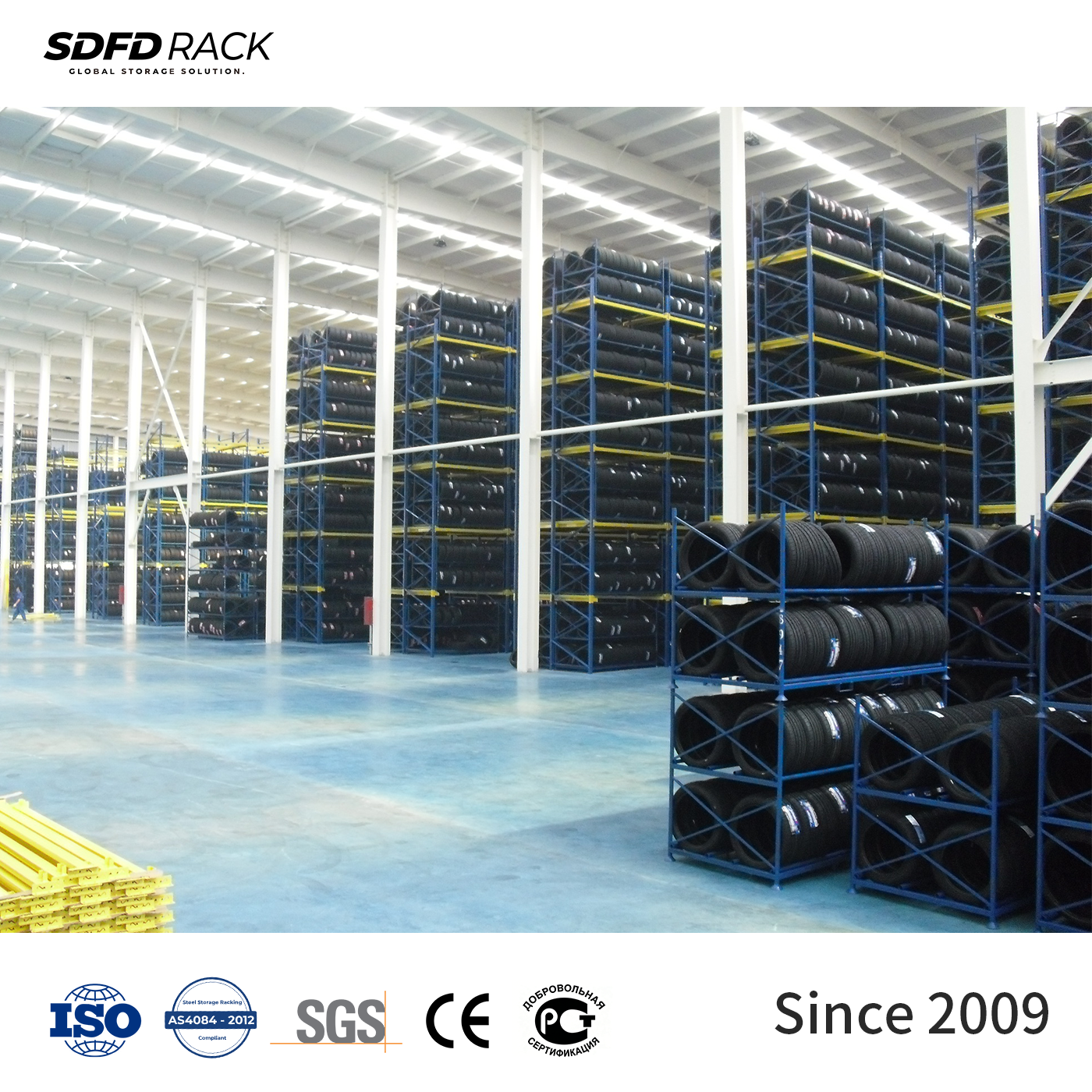 Q235B Steel Durable Cost-Effective Heavy-Duty Cold Storage 5-Layer Anti-Rust Drive-in Rack Compatible with Pallet Systems