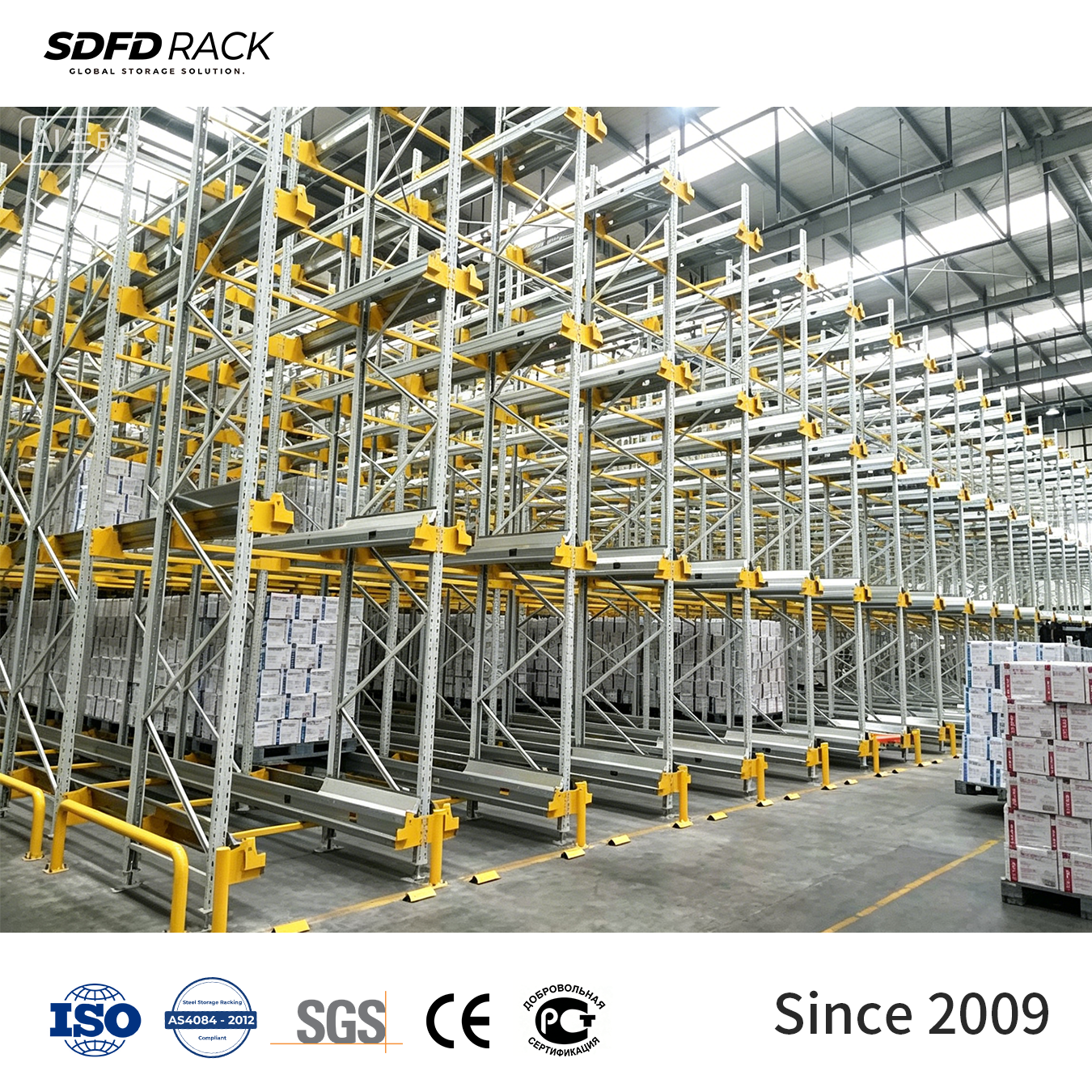 SDFD Rack CE Certified Automatic Warehouse Storage Racks Shelves Radio Shuttle Racking System Four Way Pallet Radio Shuttle Rack