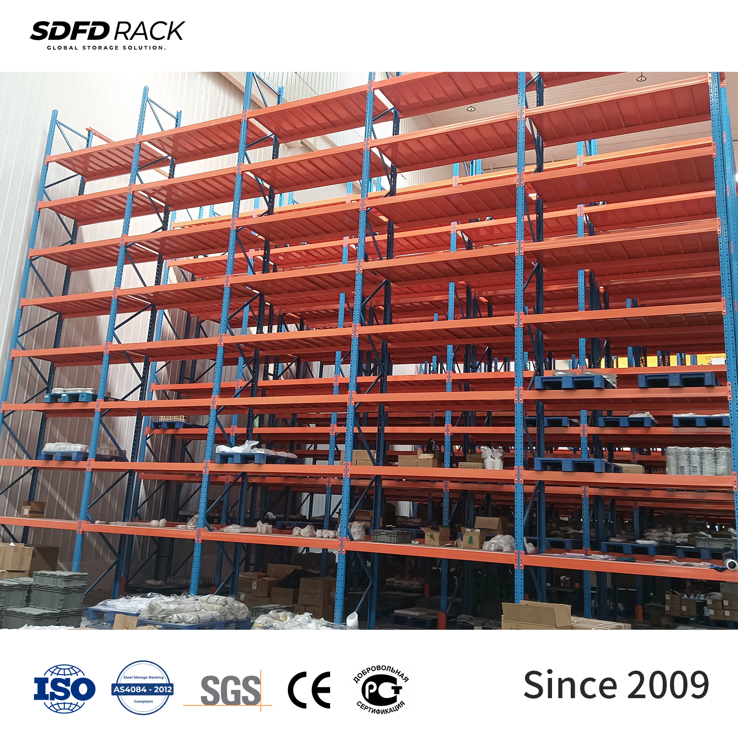 Custom Teardrop Hole Racks High Loading Steel Heavy Duty Warehouse Selective Pallet Racking with Galvanized Wire Mesh Decking