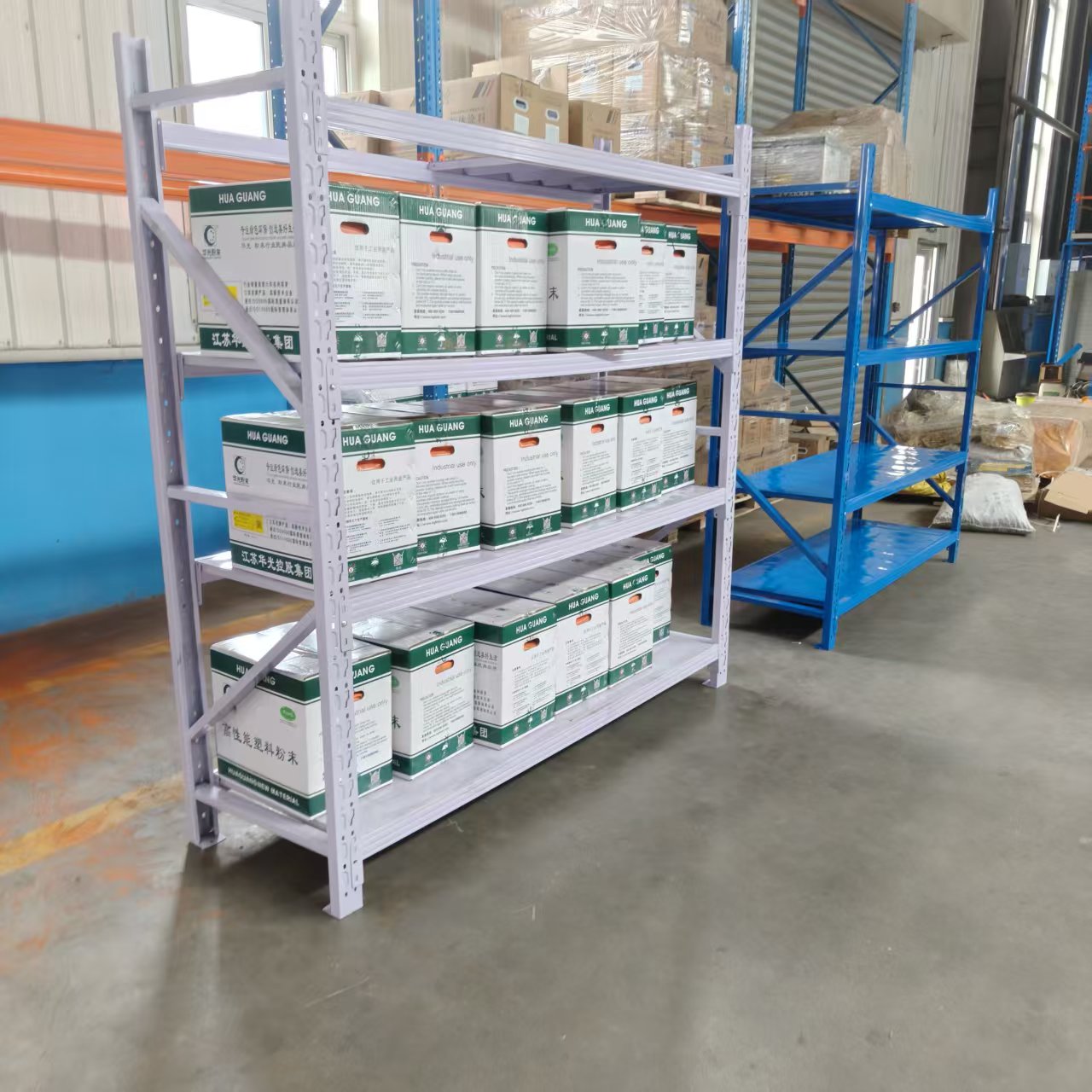 Medium Duty Multi-Level Steel Adjustable Shelving Racks Easy Assembly Powder Coated Industrial & E-commerce Warehouse Storage