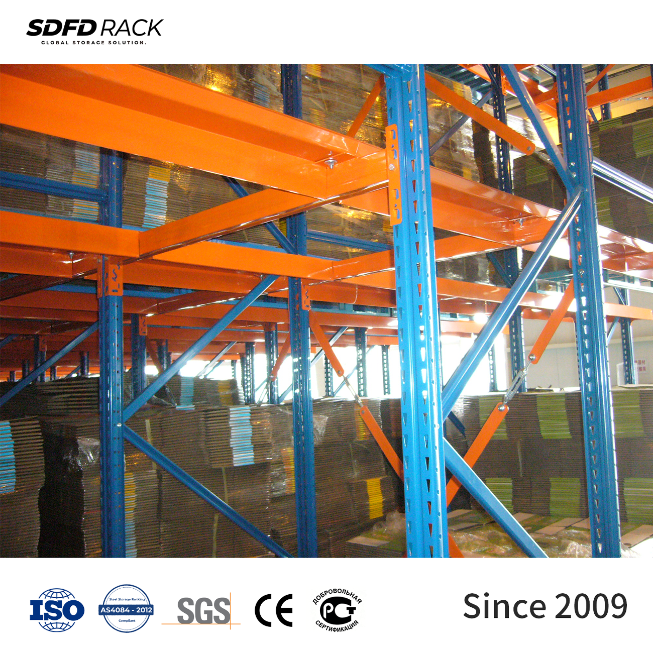 Metal Steel Multi Layer Drive in Pallet Rack System Heavy Duty Pallet Racking for Food Beverage Industry Warehouse Goods Storage