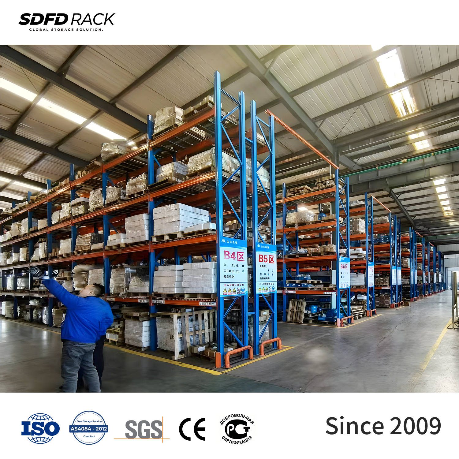 Custom Heavy-duty Teardrop Hole Shelf Warehouse Storage Selective Pallet Racking for Storing Industrial & Chemical Raw Materials