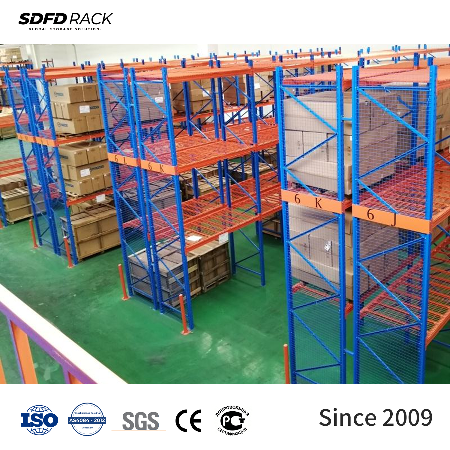 Durable Industrial Heavy Duty Steel Selective Pallet Racking System Storage Steel Wire Mesh Decking Warehouse Pallet Racking