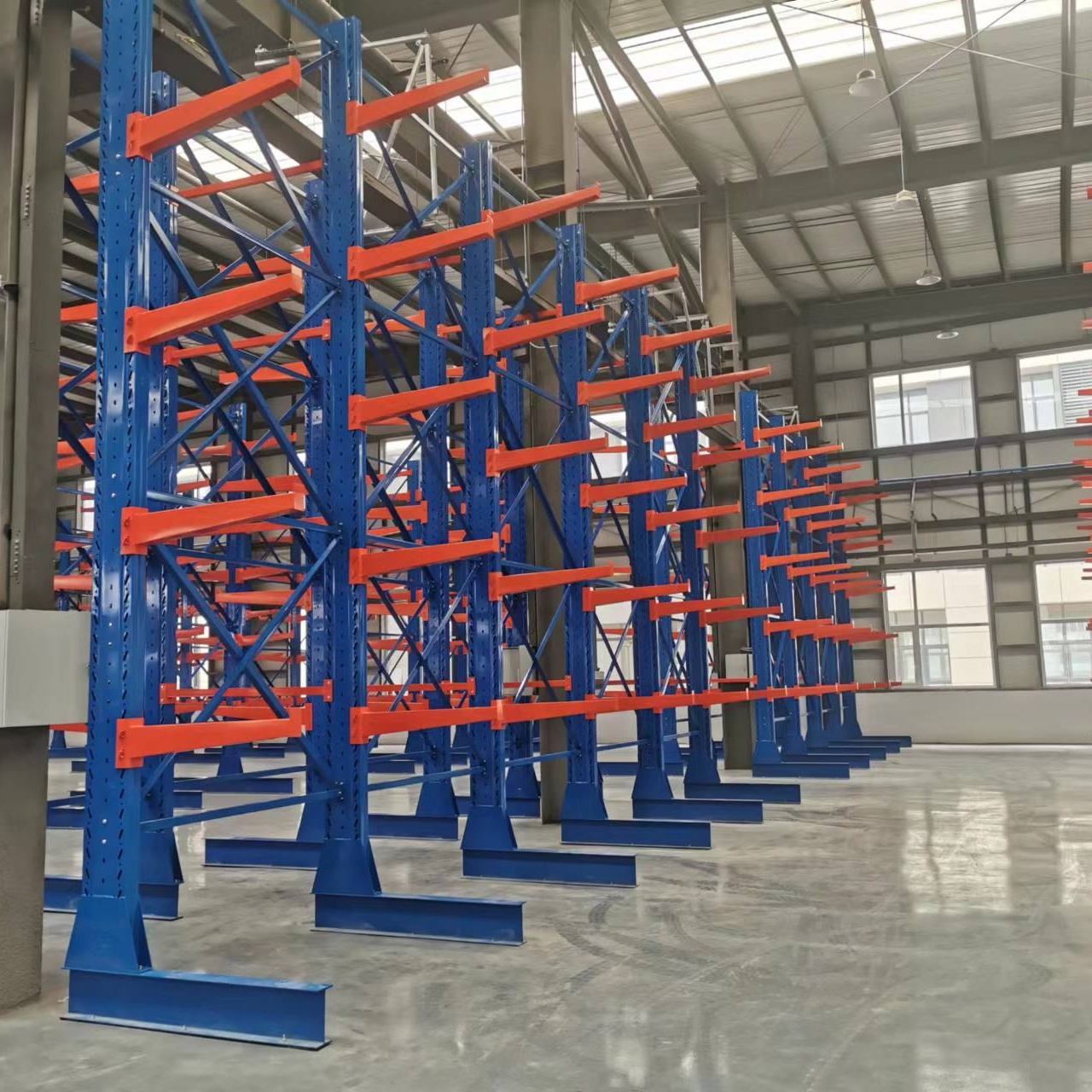 Cantilever Heavy Duty Steel Racking for Construction Material Warehouse Pipe Lumber Steel Bar Storage System