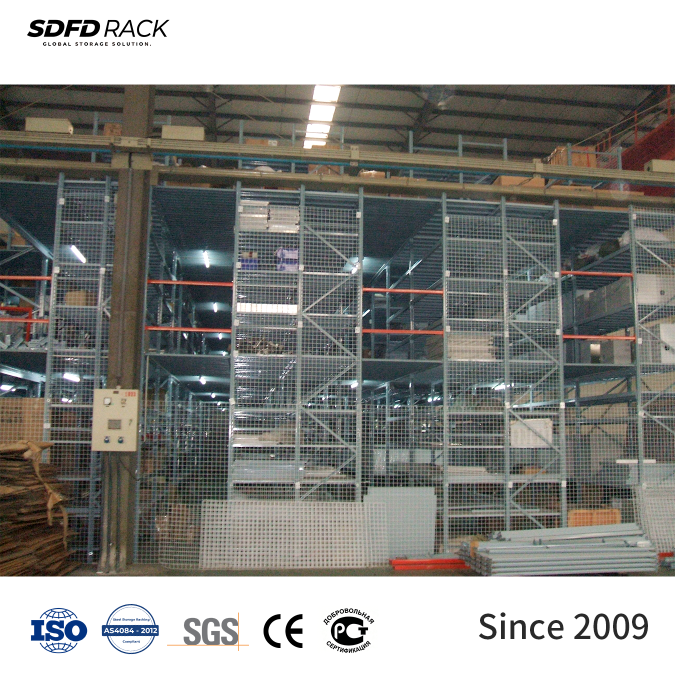 Mezzanine Floor Storage Racks Steel Customized Industrial Warehouse E-commerce Logistics Racking System