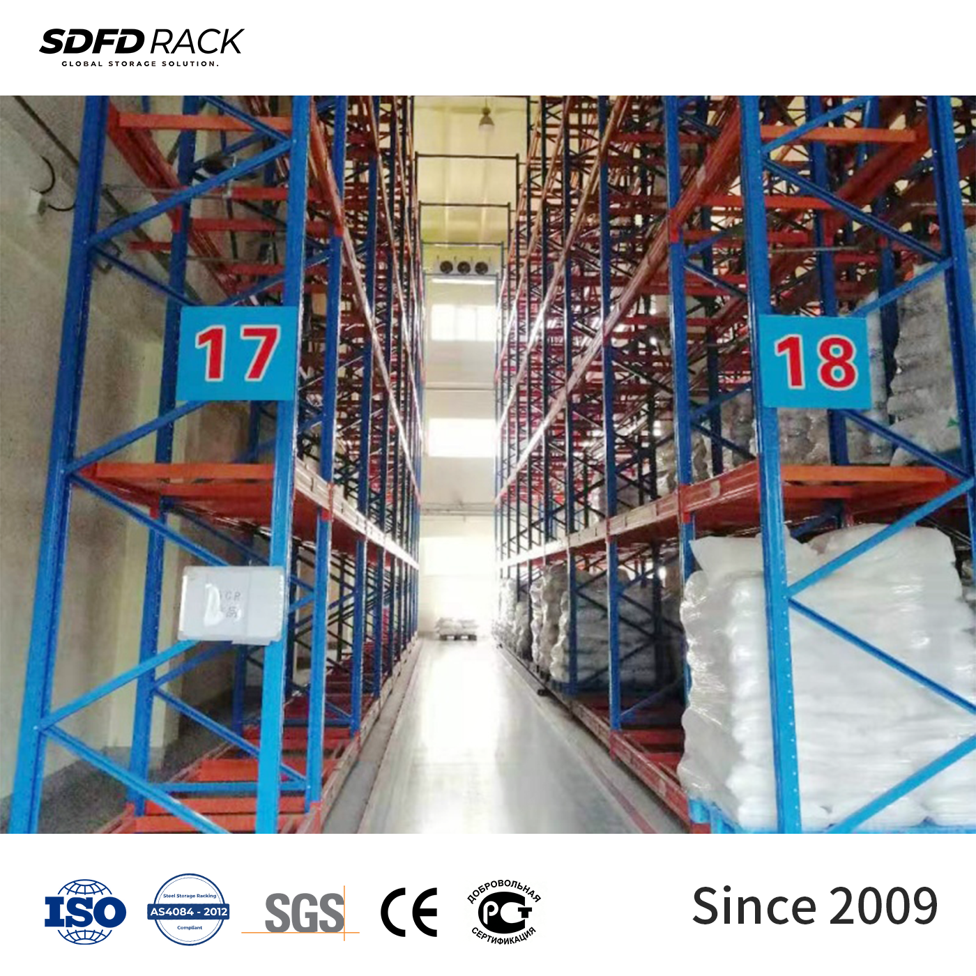 VNA Rack Customized Steel 5-Layer Industrial Heavy-Duty Narrow Aisle Rack for High-Density Storage in Manufacturing Factories