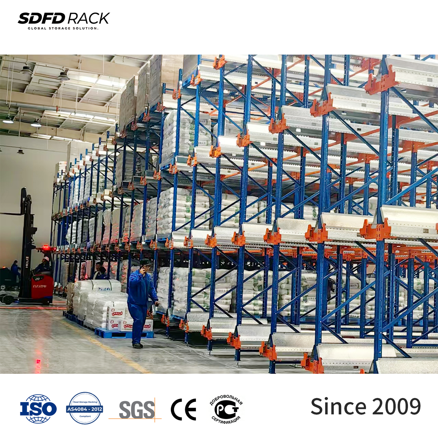 Semi-Automation Warehouse Pallet Racking System Customized High Density Durable Radio Shuttle Pallet Racking Factory Wholesale