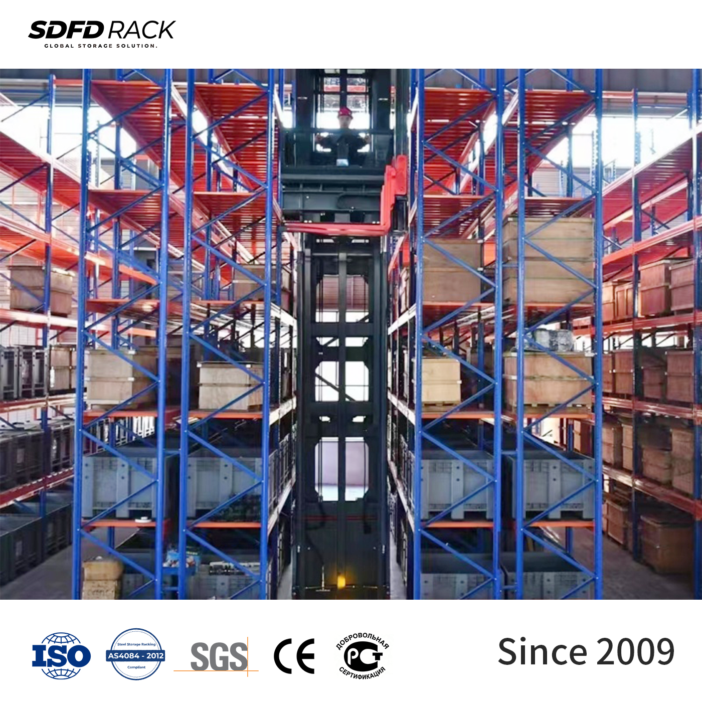 Cold Rolled Steel 5 Layer Durable Heavy Duty Narrow Aisle Racks for Streamlined Inventory Management