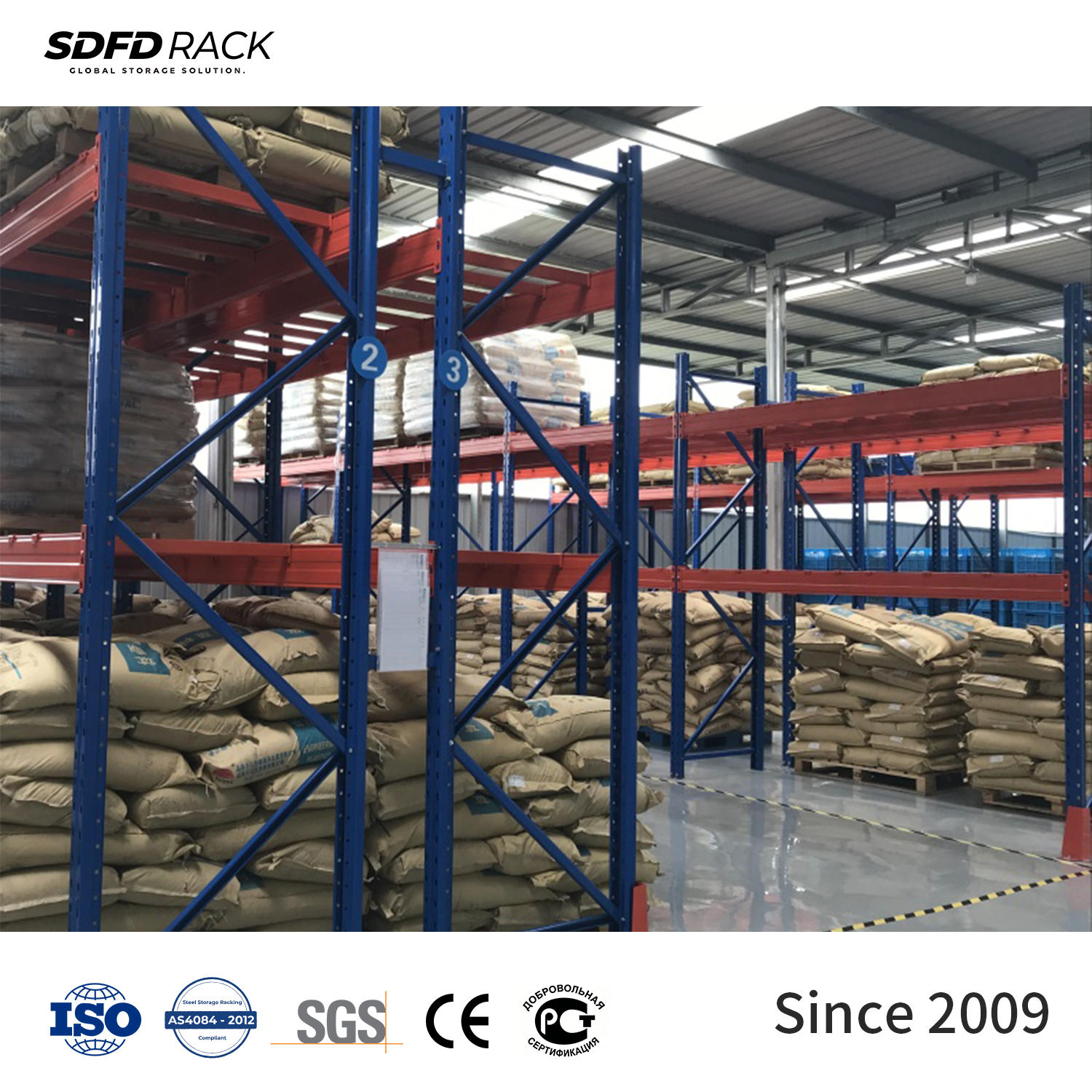 US Style Selective Steel Teardrop Pallet Rack 5-Layer High Load Capacity for Distribution Center Inventory Management