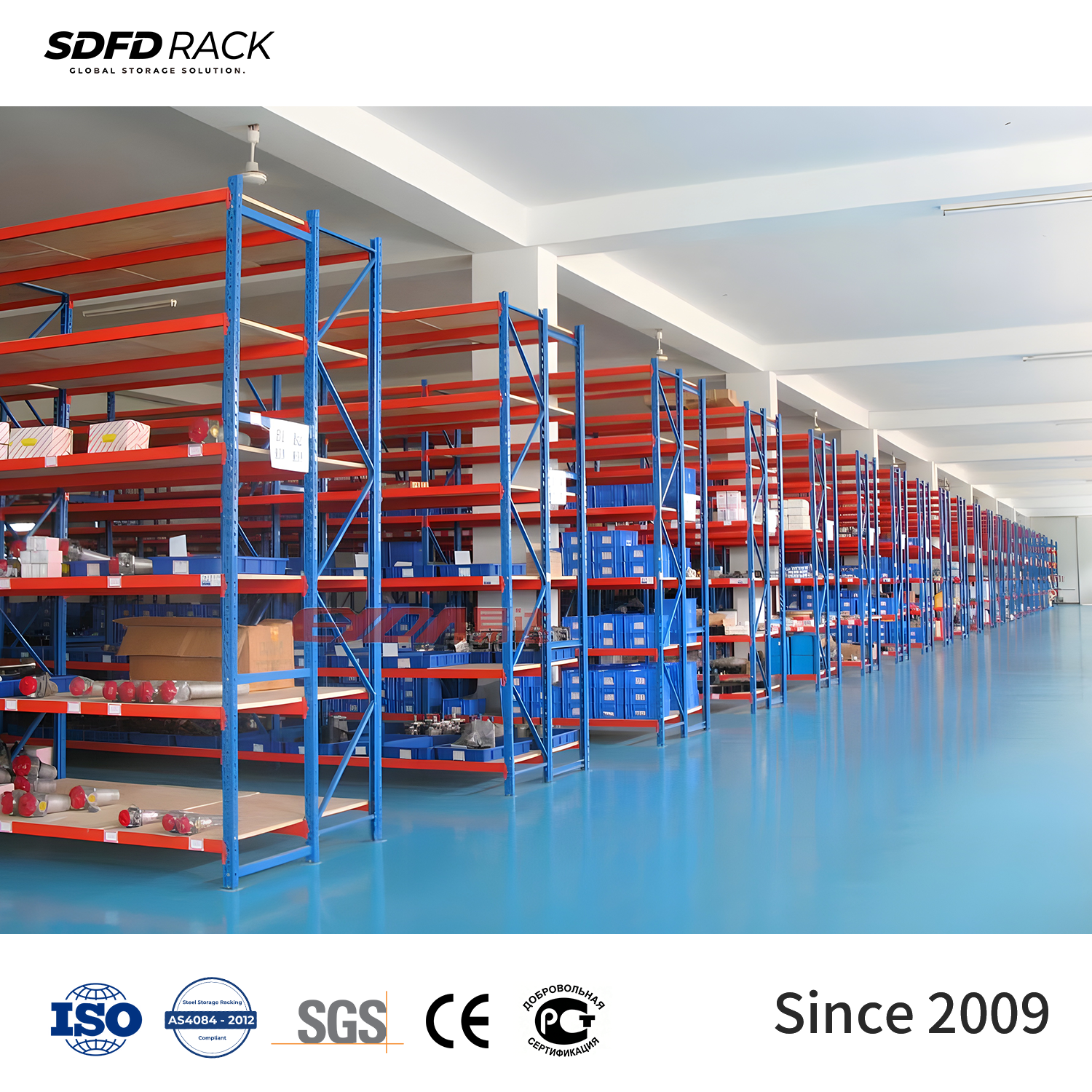 Fangding Factory OEM&ODM Customized 5 Layer Medium Duty Steel Shelving Racks CE Certified for Warehouse Storage