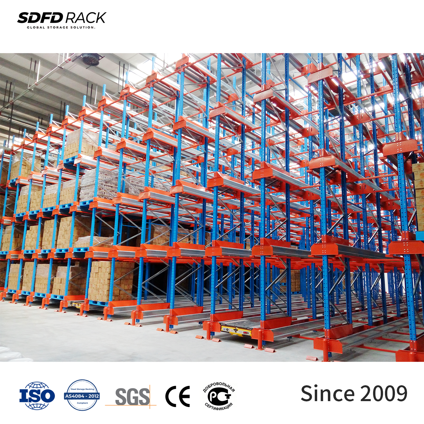 Customized High Density Storage LIFO Pallet Shuttle Racking Galvanized Warehouse Racks Series Pallet Radio- Shuttle Rack System