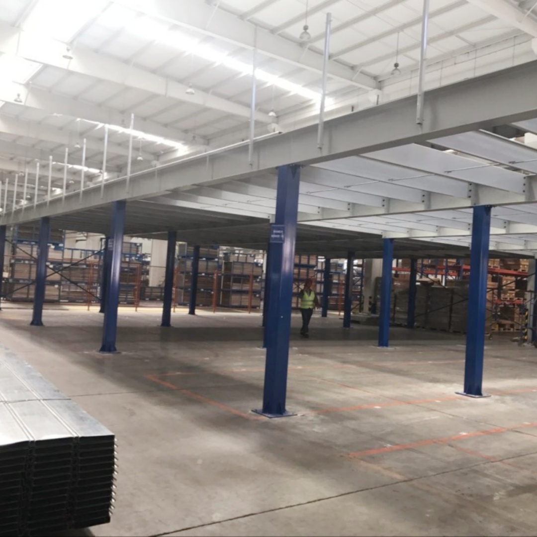 OEM Heavy Duty Custom Multi-Tier Q235B Steel Mezzanine Floor Racking System with Epoxy Coating for Warehouse Storage